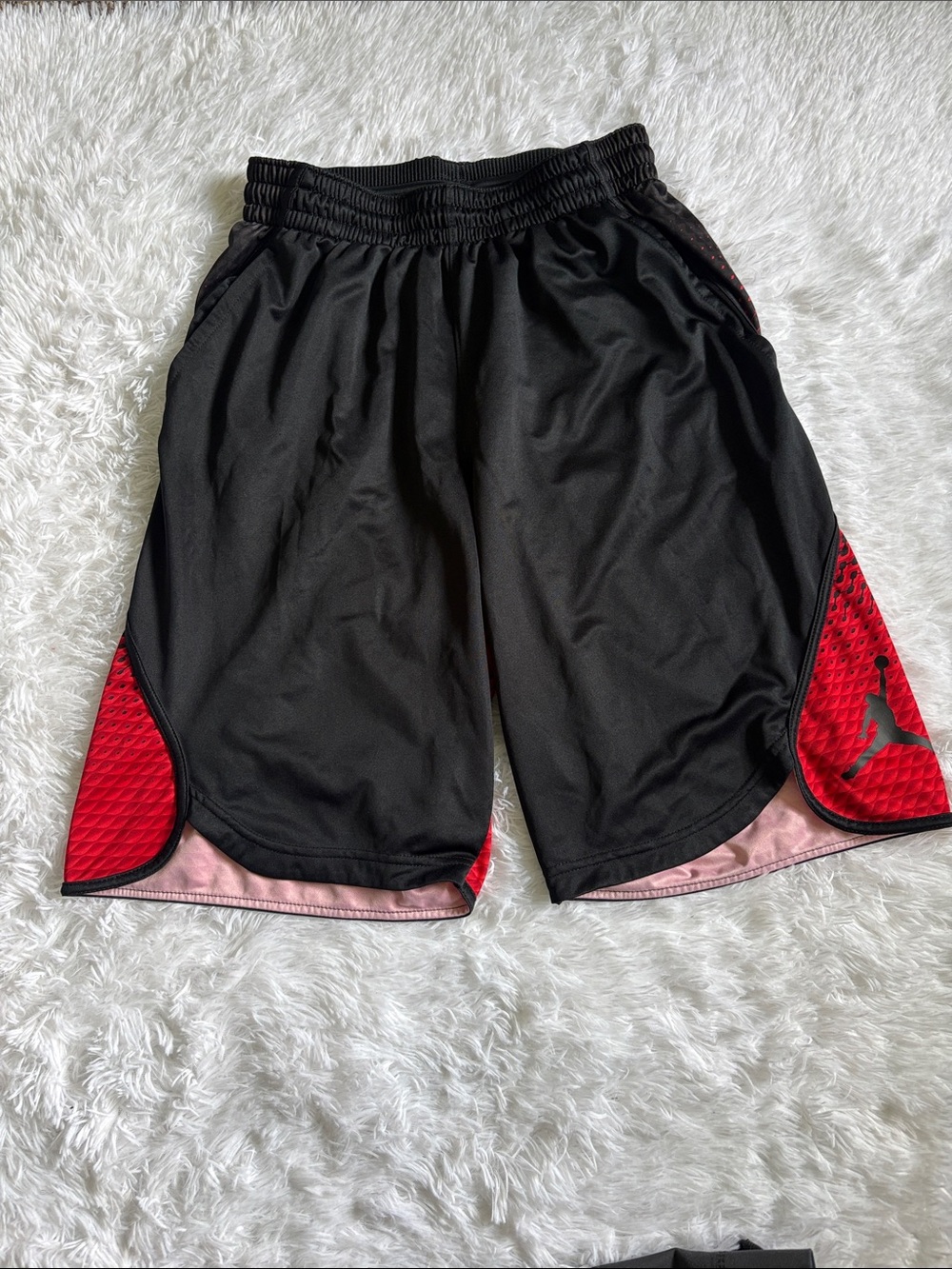 Jordan Air Flight Victory Red And Black Athletic Shorts Size M